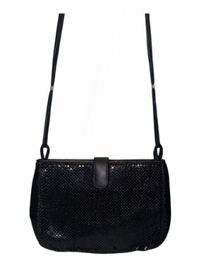 Vintage 70 or 80 Whiting & Davis Black chain mail sequin Shoulder Bag tote purse